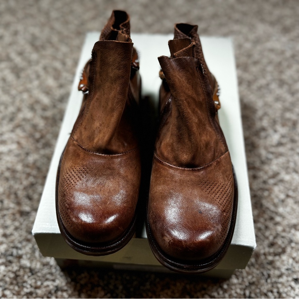 A.S.98 Art 706206
Calvados/Natural
Brown Leather Ankle Boots w/ Studded Strap - Picture 5 of 8
